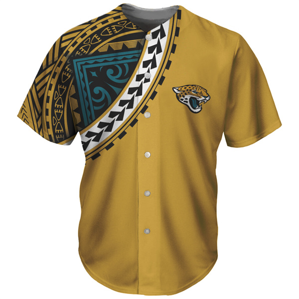 Men's Yellow Jacksonville Jaguars Baseball Jersey